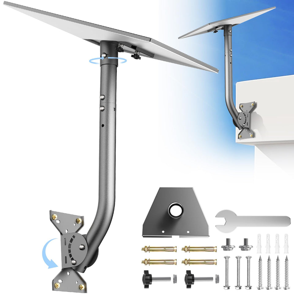 Aoosing Gen 3 Starlink mount on wall with adjustable assembly for outdoor use.