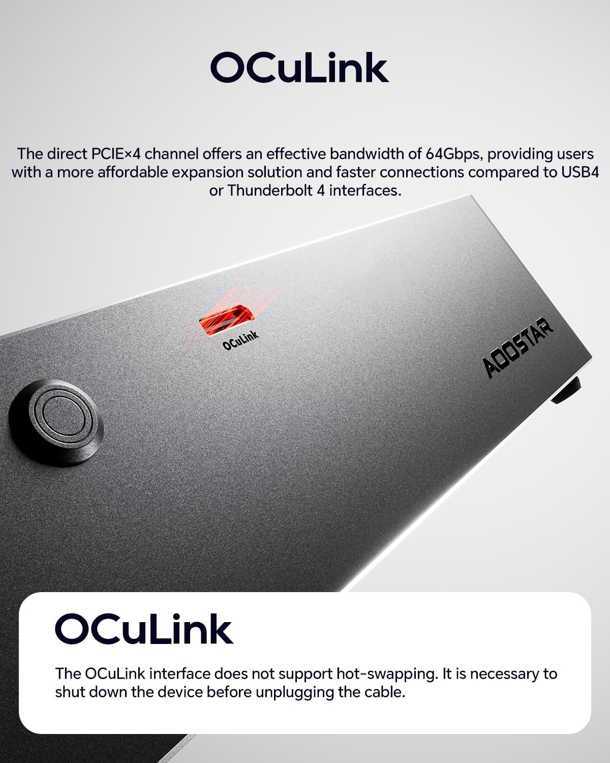 AOOSTAR AG01 aluminum frame design highlights sturdy, premium construction