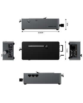 AOOSTAR AG01 rear ports show OCuLink and GPU power connectors for upgrades