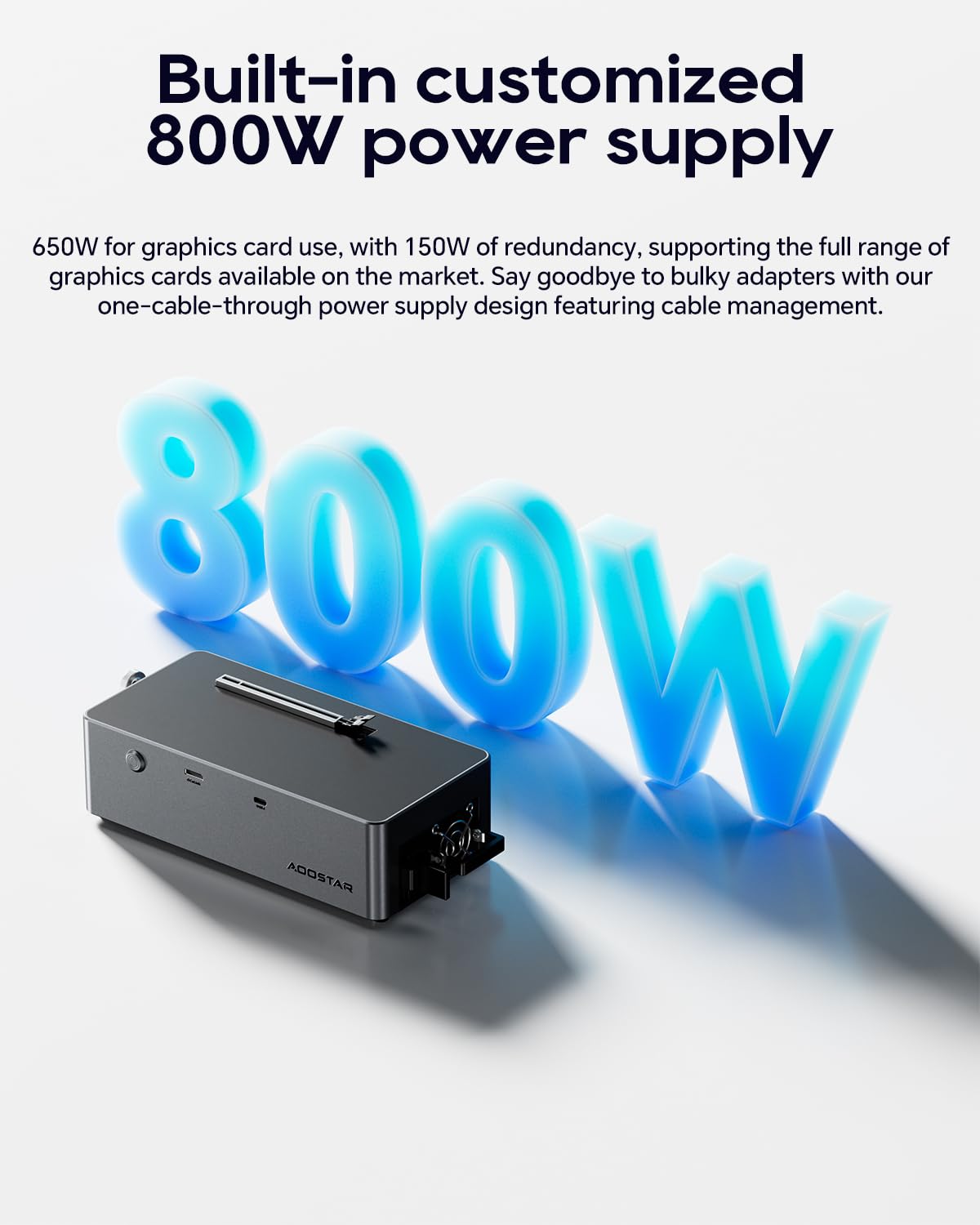 AOOSTAR AG02 EGPU Dock open aluminum frame for durability and cooling