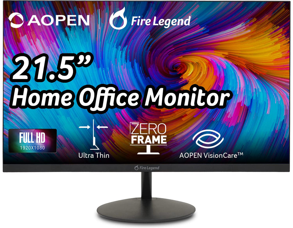 AOPEN 22SA2Q ultra-thin design enhances a sleek desk setup