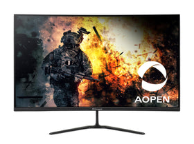AOPEN 31.5-inch curved monitor front view highlighting immersive gaming visuals