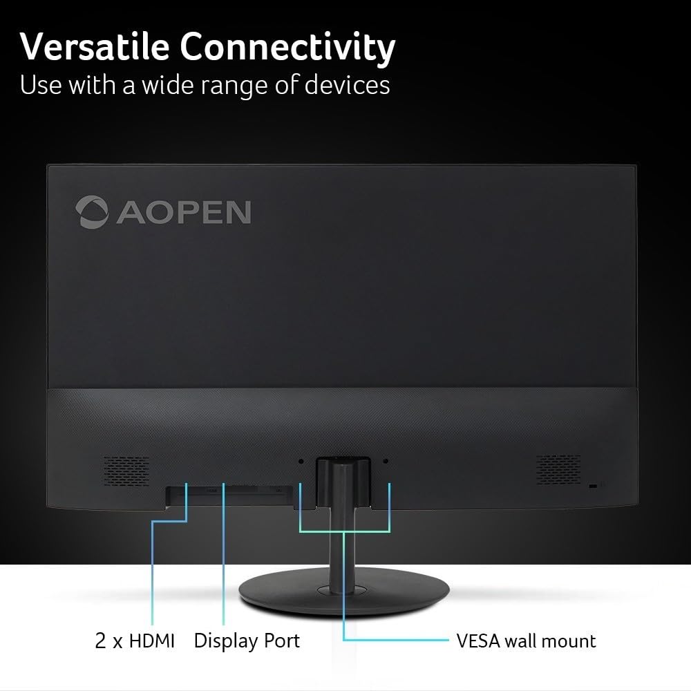 AOPEN monitor DisplayPort 1.2 and two HDMI 2.0 ports enable flexible connections.