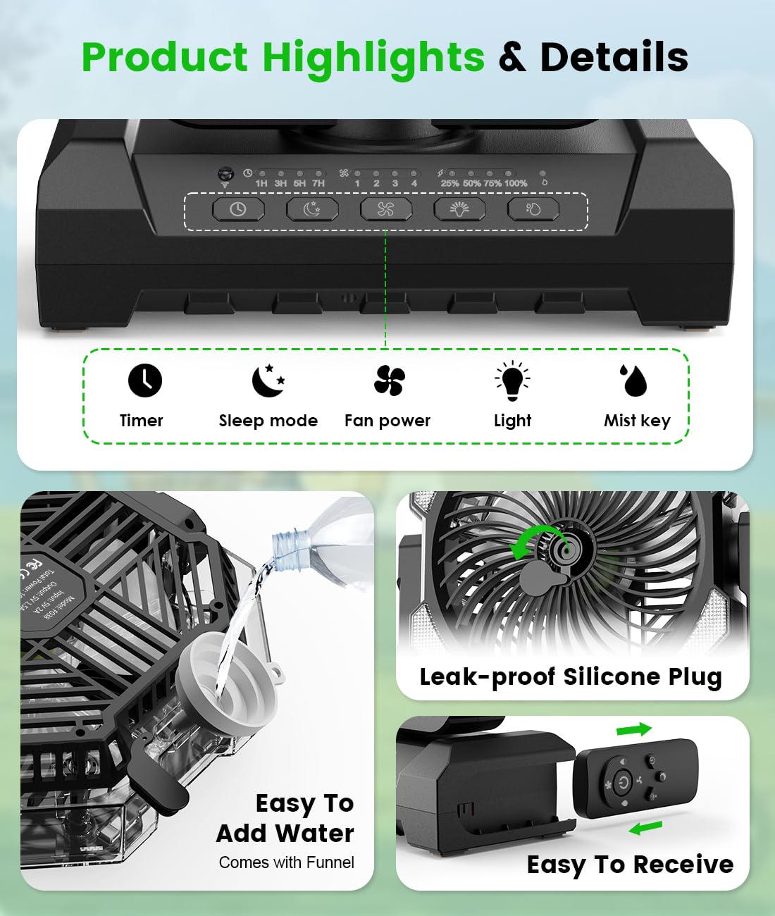 Aopircs back ports and hook detail showing USB output and versatile mounting