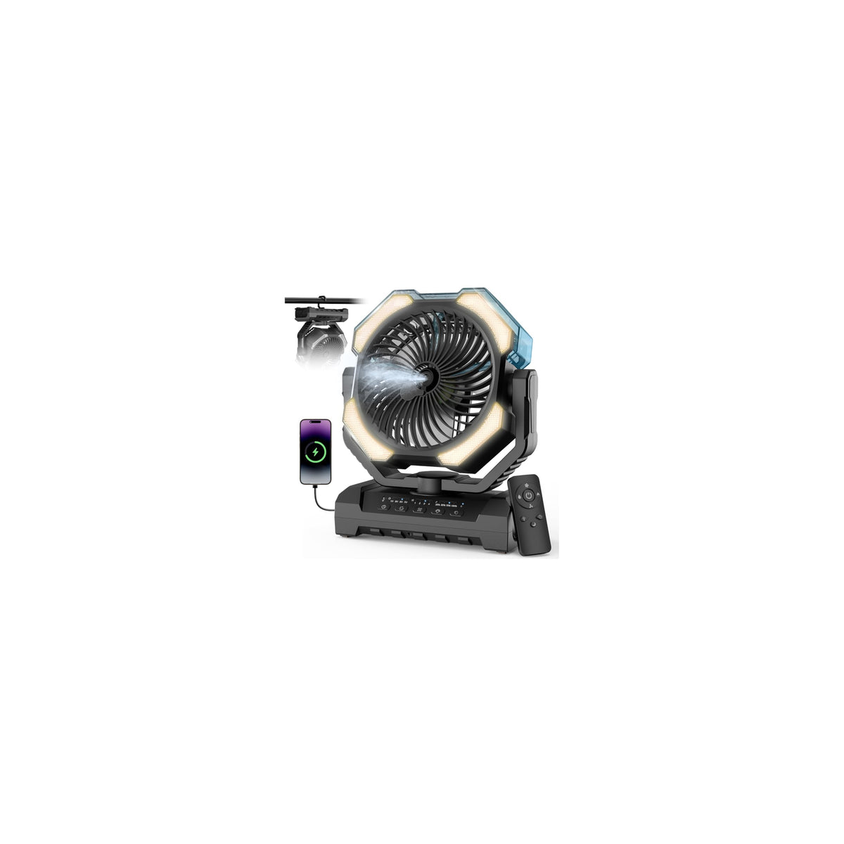 Aopircs front view showing fan blades and mist feature for fast cooling