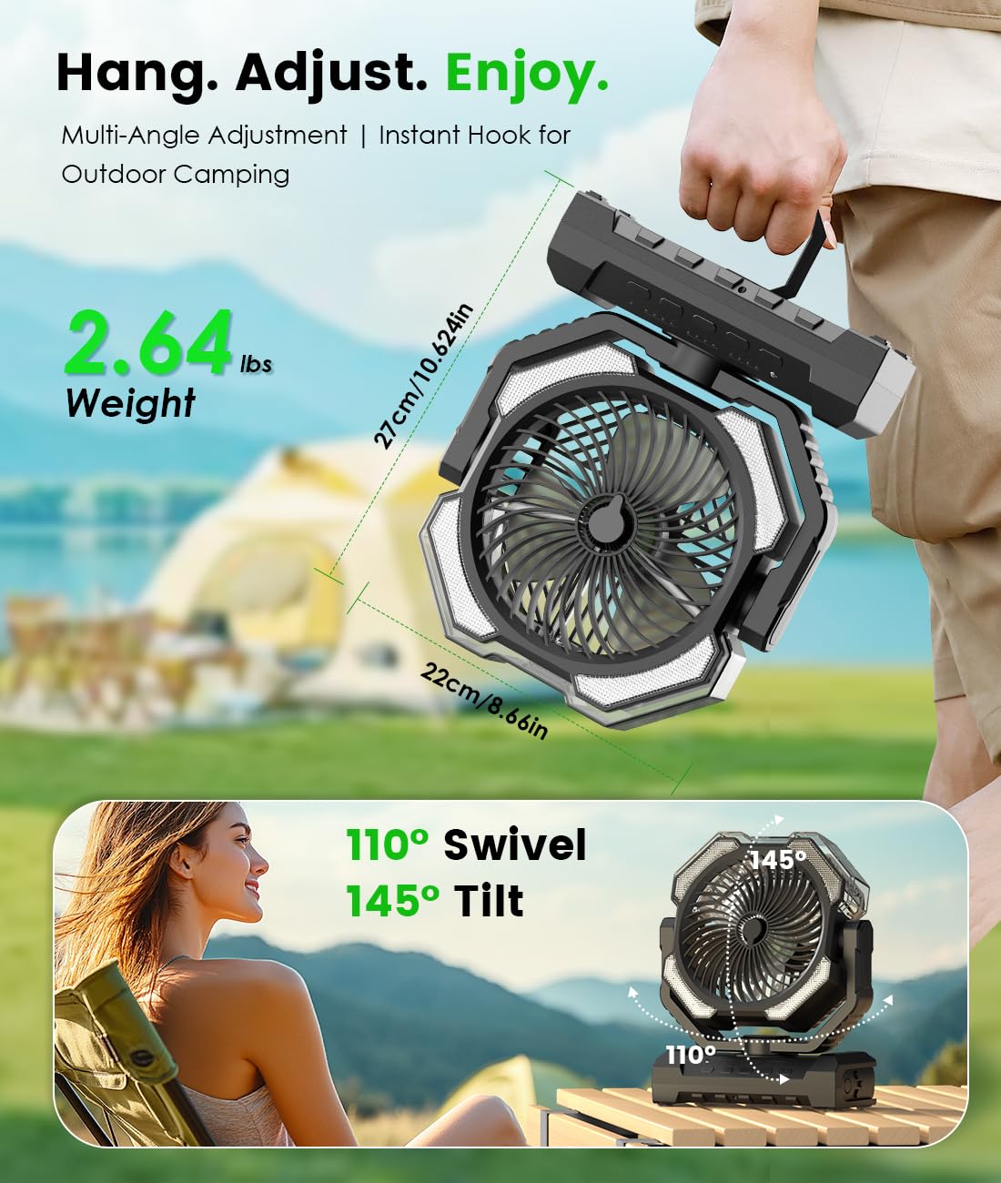 Aopircs on table patio use showing portable cooling for outdoor gatherings