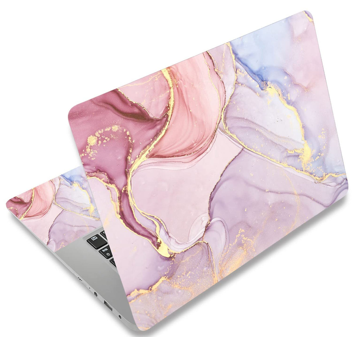 AORTDES colorful marble laptop skin for 17-inch notebooks protects against scratches and adds vibrant style.