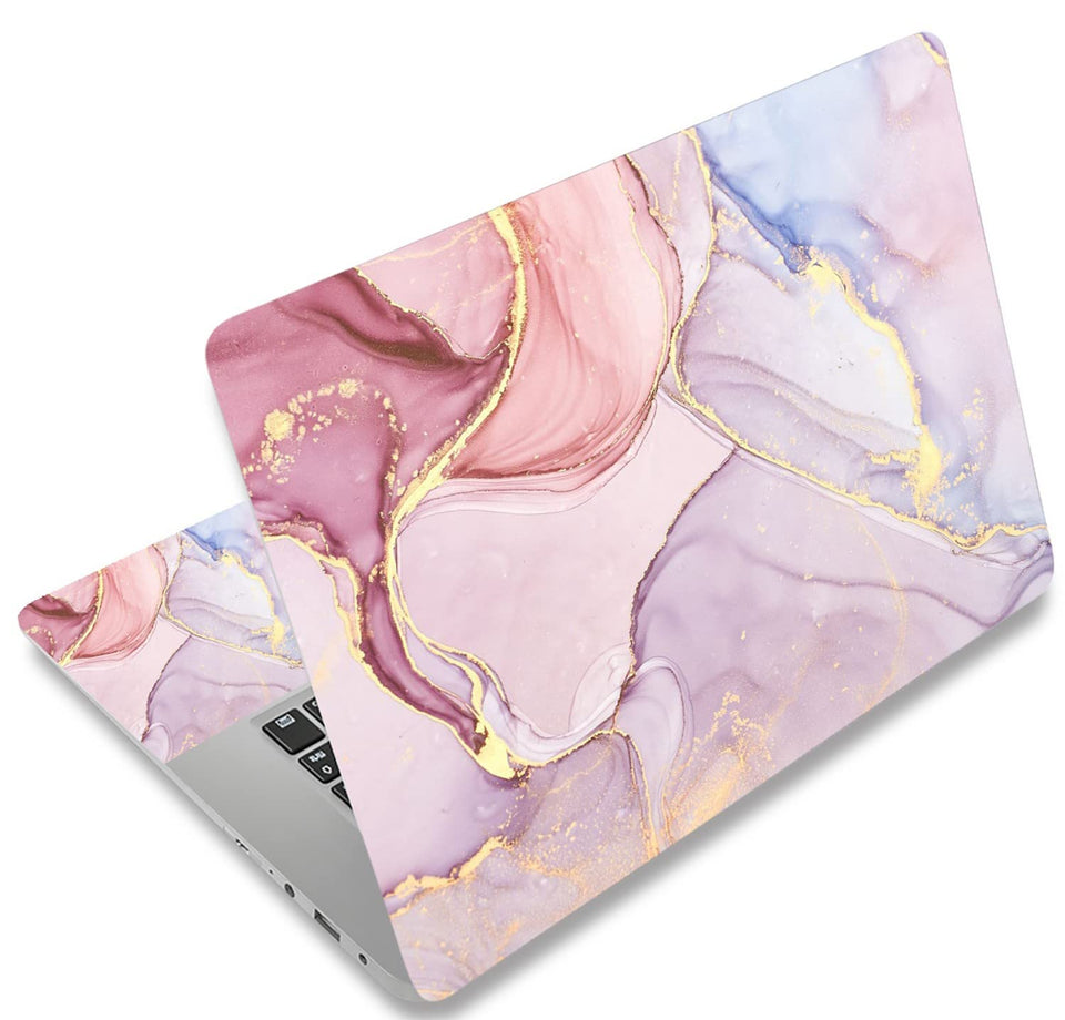 AORTDES colorful marble laptop skin for 17-inch notebooks protects against scratches and adds vibrant style.