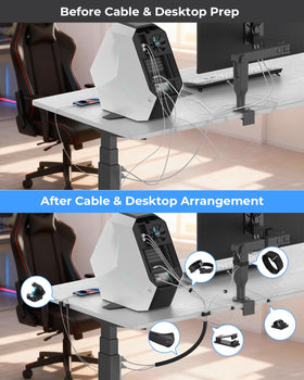 AORUICN magnetic cable holders keep cords in place for easy desk organization.