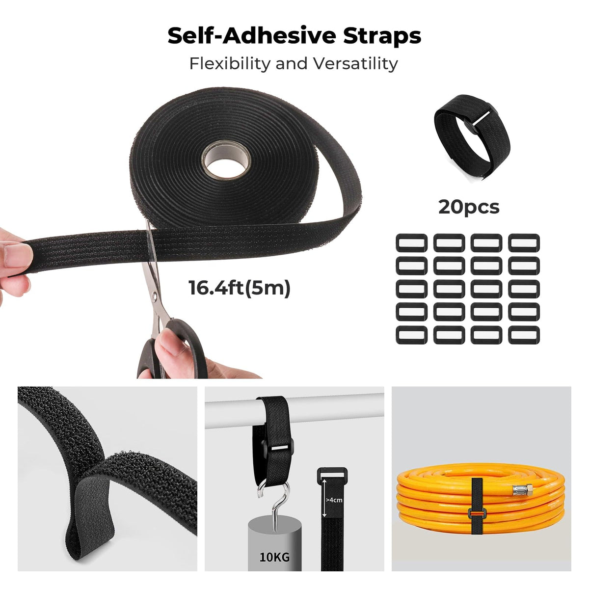 AORUICN split sleeve protects cables from tangling and pet chewing.
