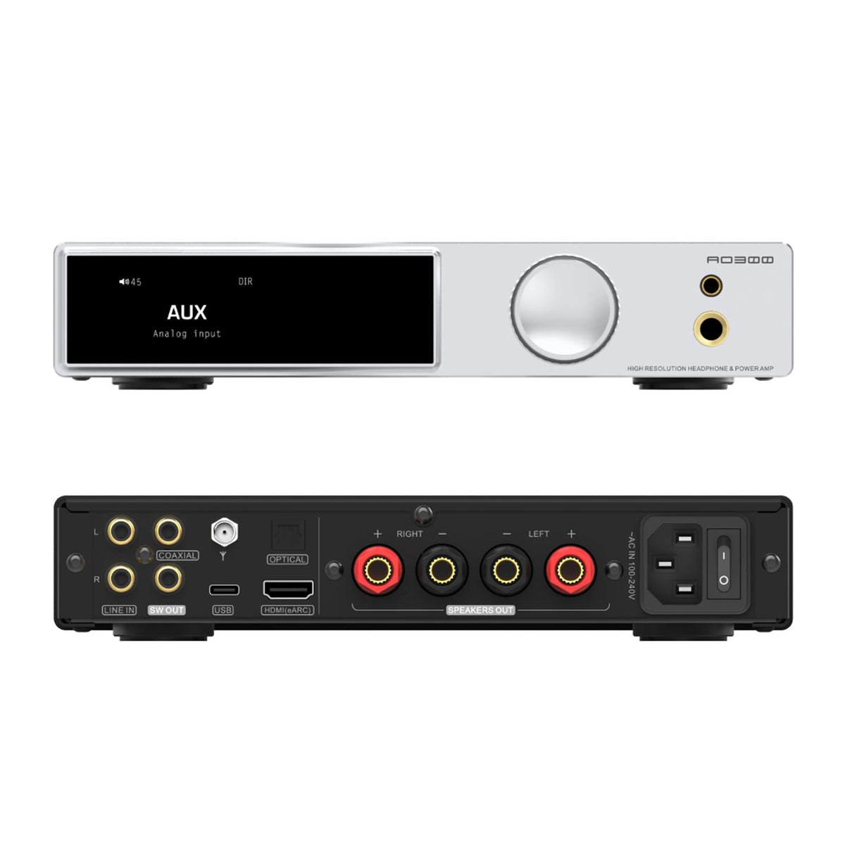 AOSHIDA AO300 PRO front panel with controls for precise listening.