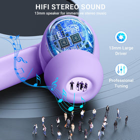 Aoslen earbuds with intuitive touch controls for playback and calls.