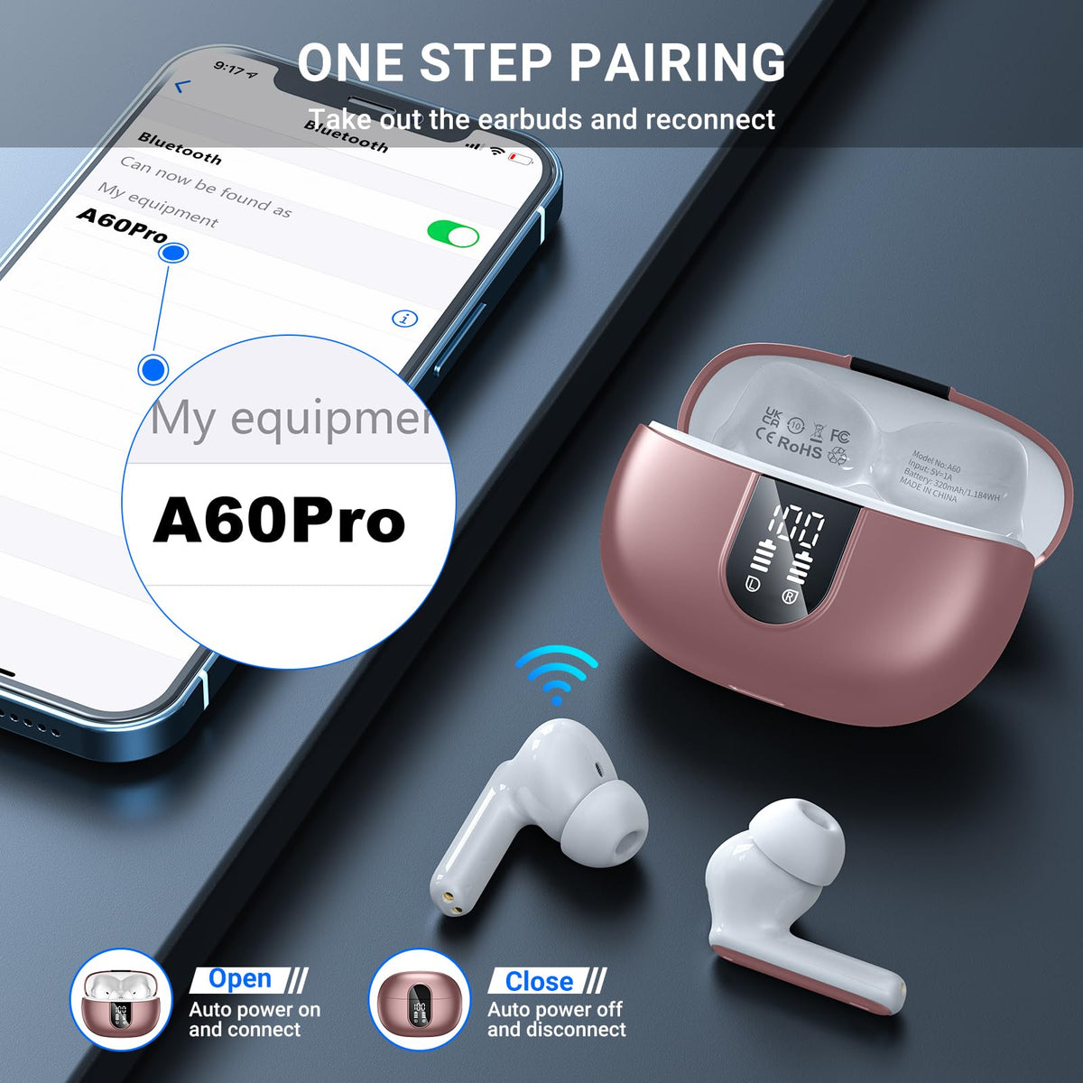 Aoslen earbuds auto-pairing with intuitive touch controls for quick use