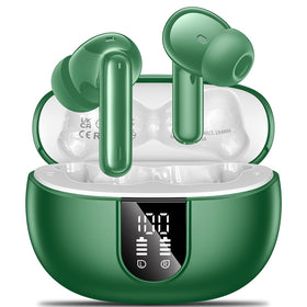 Aoslen wireless earbuds LED display shows battery level for easy status checks.