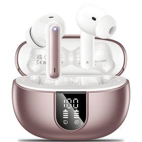 Aoslen wireless earbuds with LED display showing battery level for easy monitoring