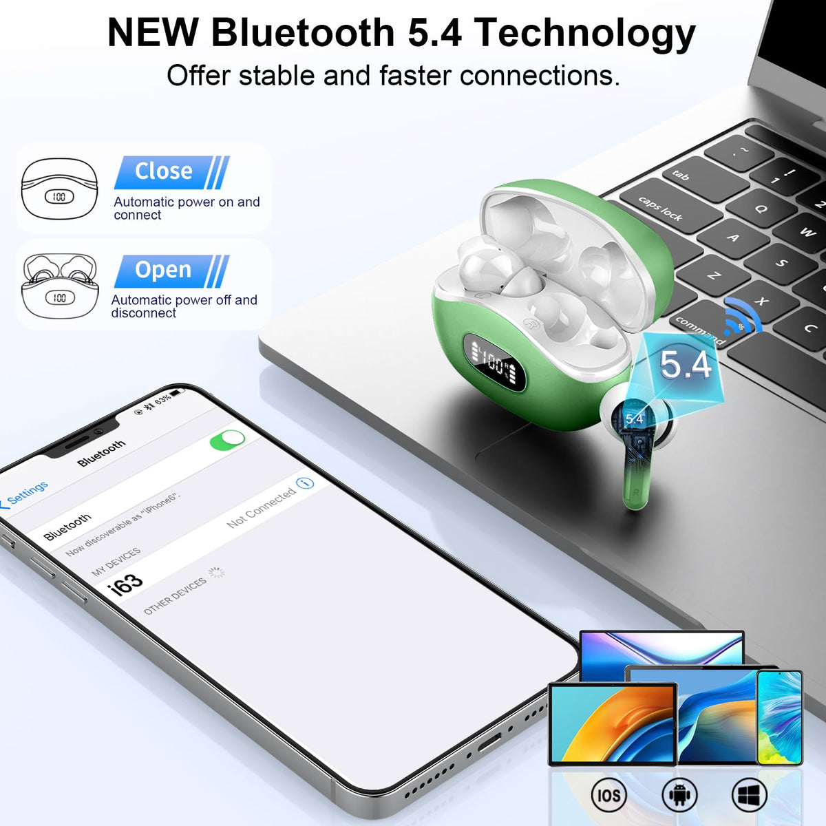 AOSRAU charging case with dual LED display for battery awareness.