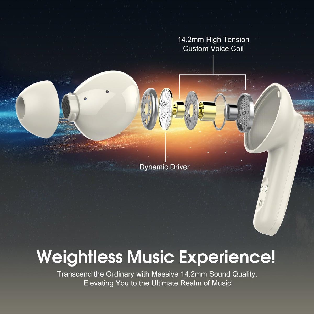 AOSRAU 14.2mm dynamic driver delivers rich bass and clear highs.