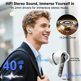AOSRAU compact earbuds design for secure all-day wear during workouts.