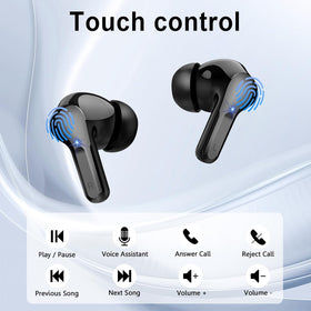 AOSRAU earbuds ergonomic fit with soft tips for all-day comfort.