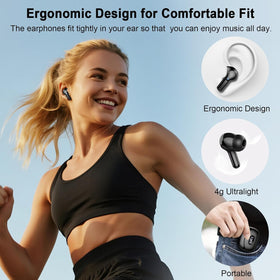 AOSRAU earbuds IP7 waterproof design withstands sweat and rain.