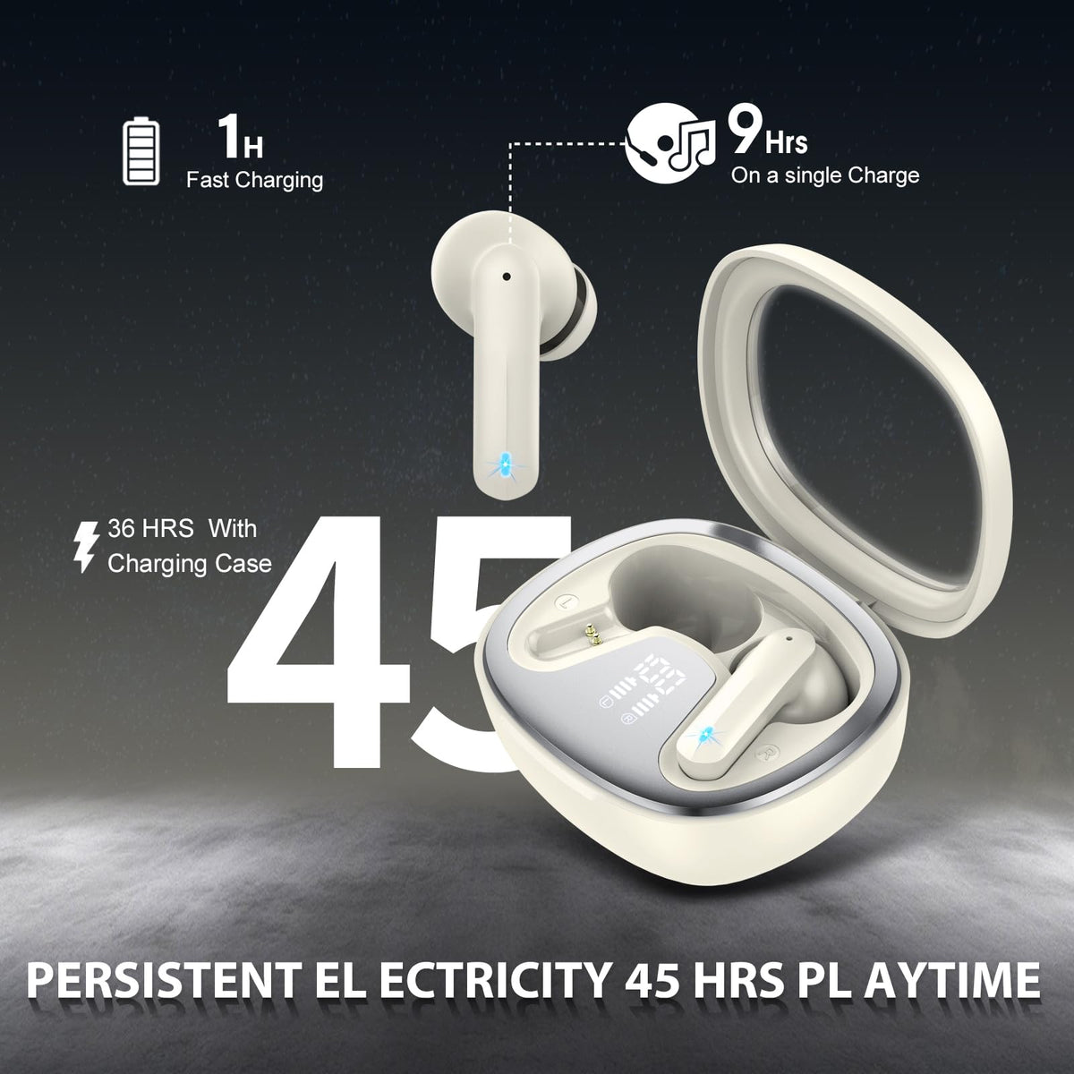 AOSRAU ENC noise-cancelling mic minimizes background noise for calls.