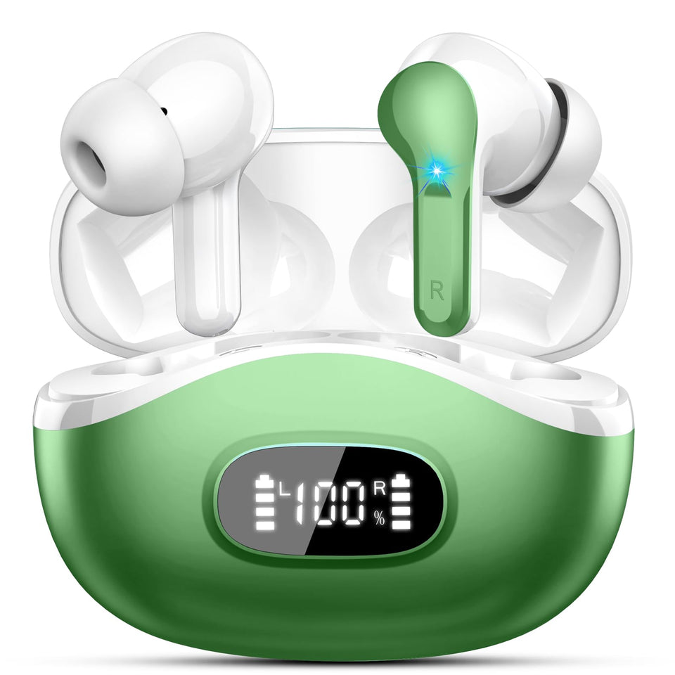AOSRAU wireless earbuds case open for portable charging.