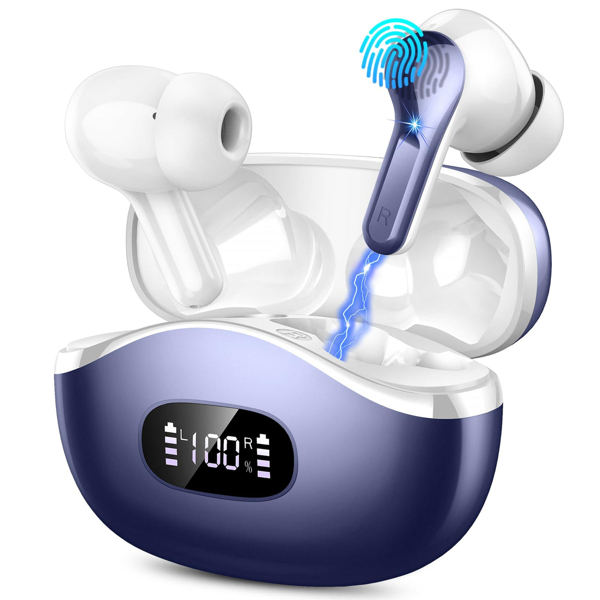 AOSRAU wireless earbuds front view showing compact design for daily listening