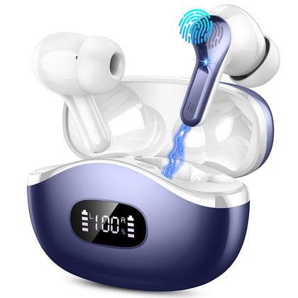 AOSRAU wireless earbuds front view showing compact design for daily listening
