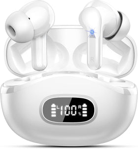 AOSRAU wireless earbuds with LED display on case for quick battery checks.