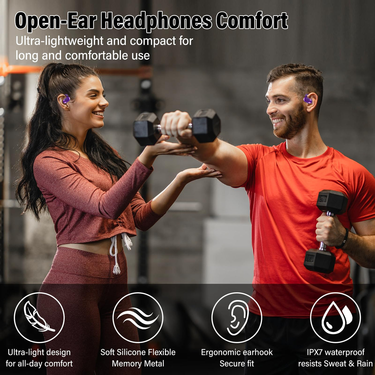 AOTONOK earbuds worn while running demonstrating stable fit