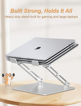 Aoviho laptop stand folded compact for easy transport.