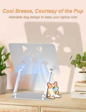 Aoviho laptop stand with silicone pads protects your device during use.