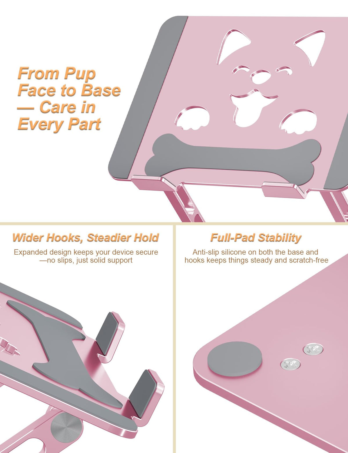 Aoviho aluminum texture and rose gold finish showing durable quality