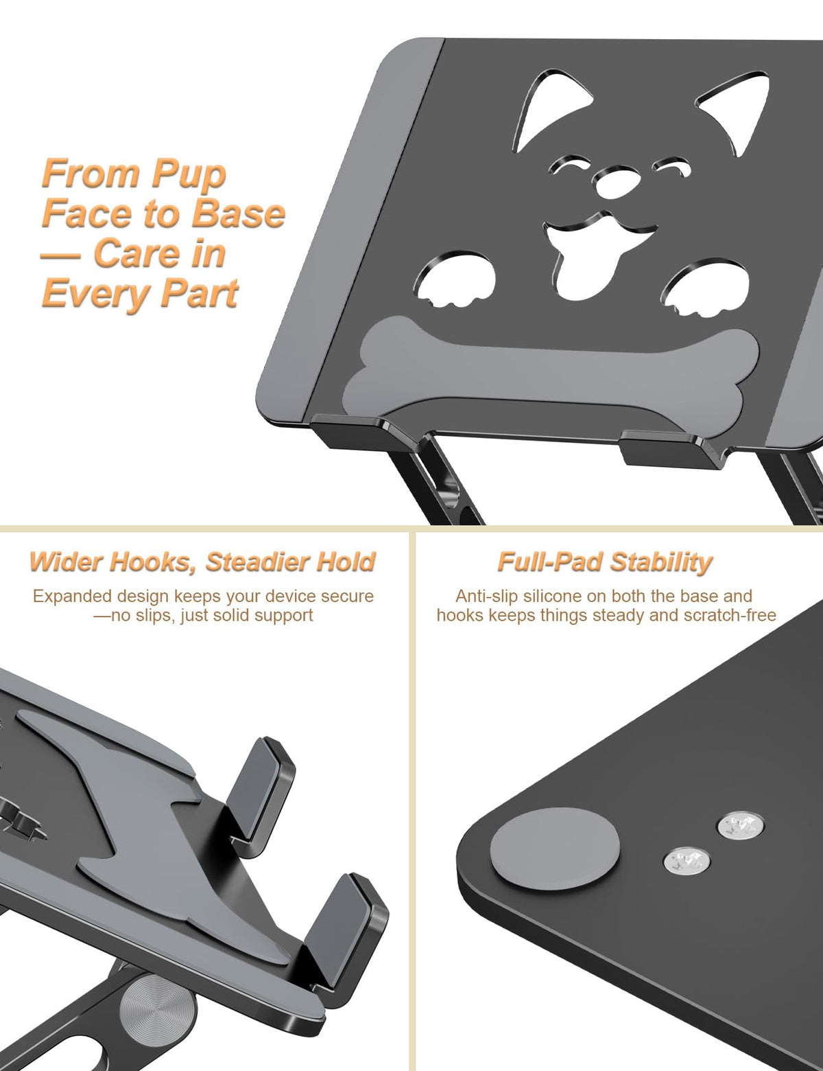 Aoviho silicone pad detail protecting laptop finish while preventing slipping for stability