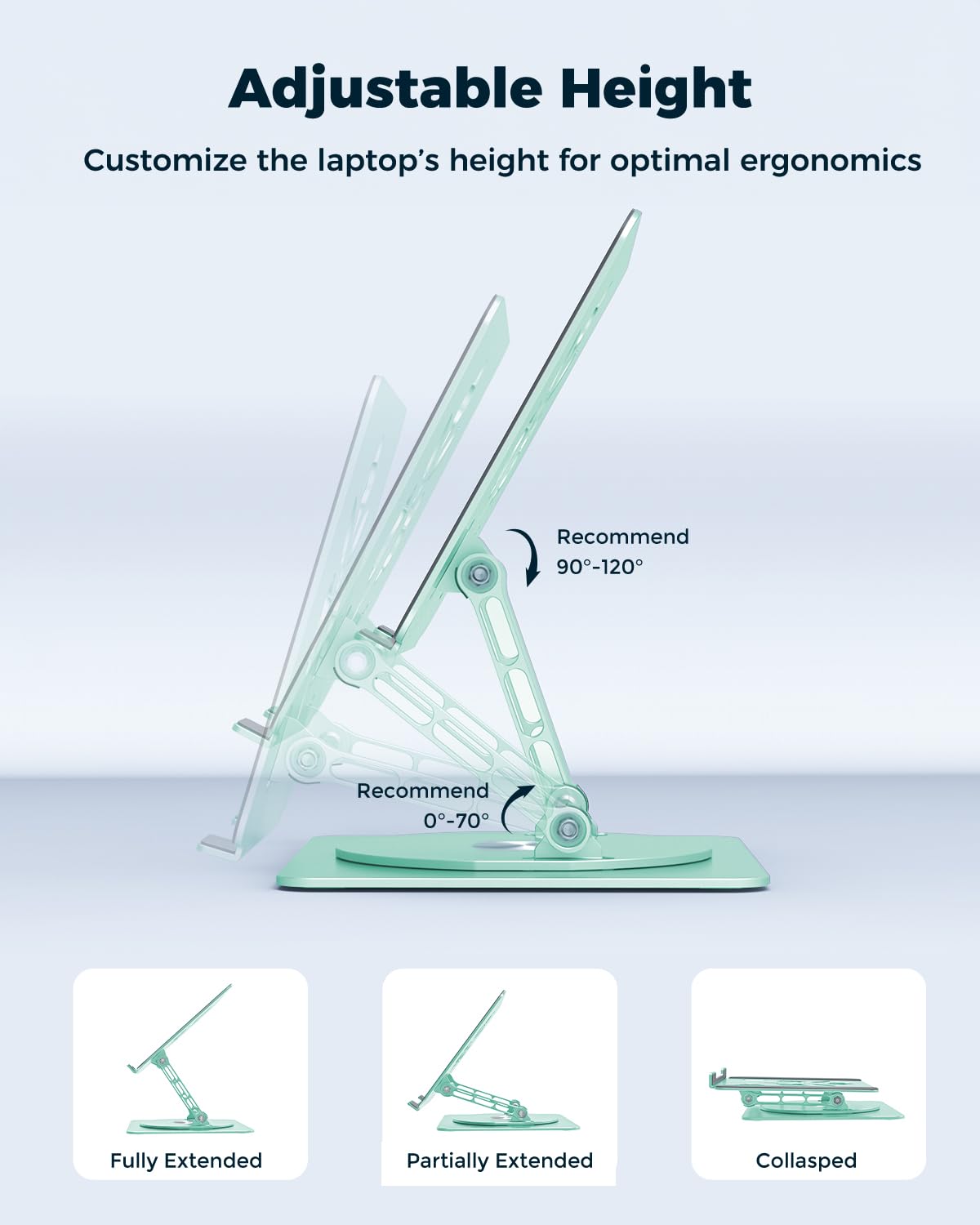 Aoviho anti-slip hooks and pads securing laptop and preventing scratches