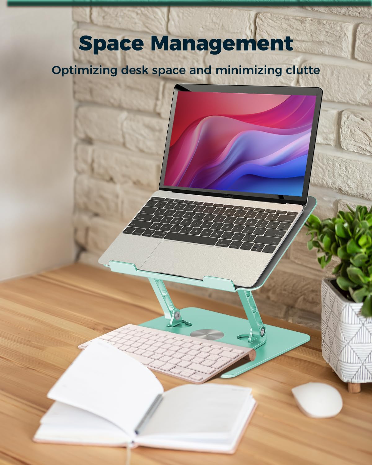 Aoviho on a styled desk improving posture and workspace aesthetics