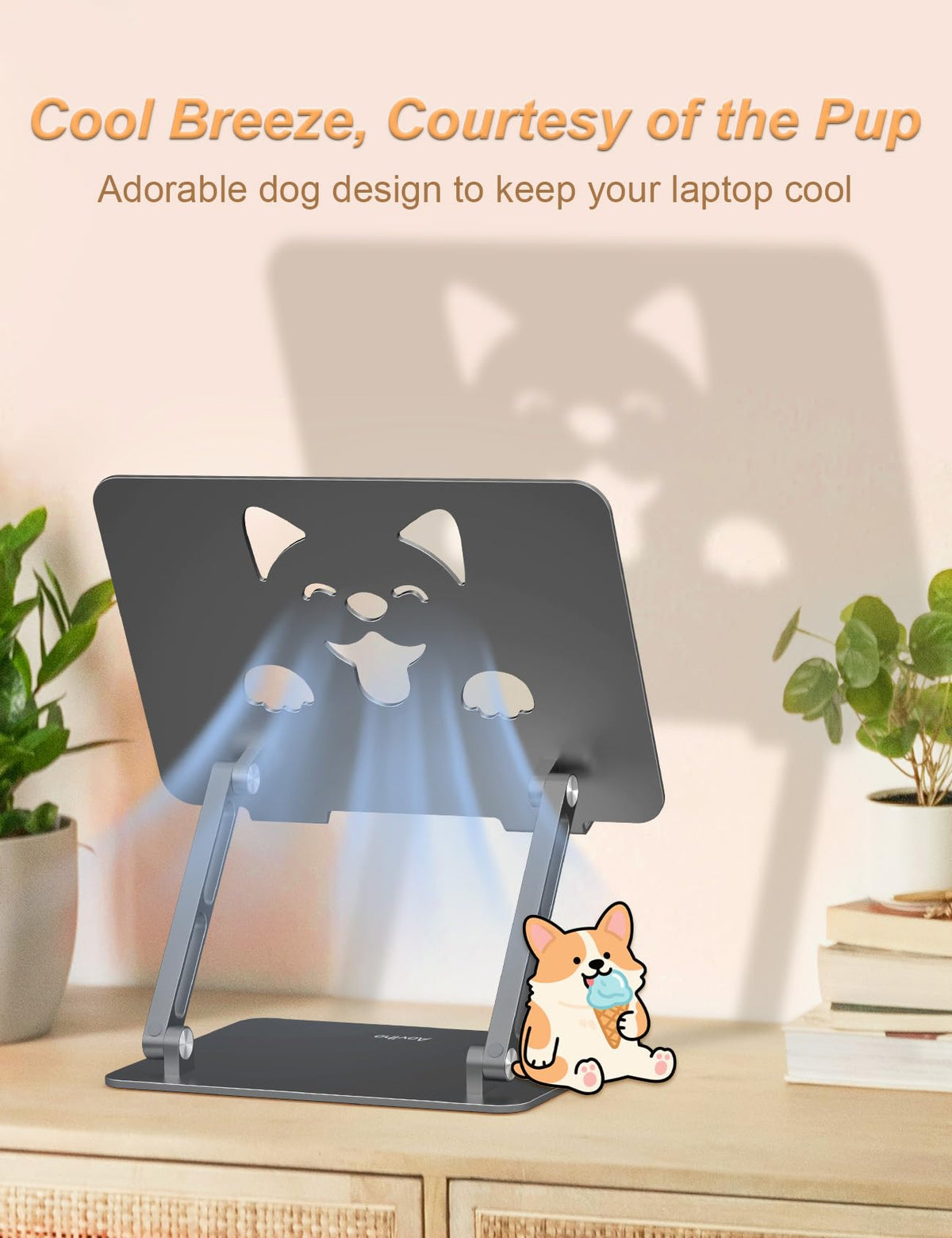 Aoviho puppy-shaped vent closeup enhancing airflow and device cooling benefit