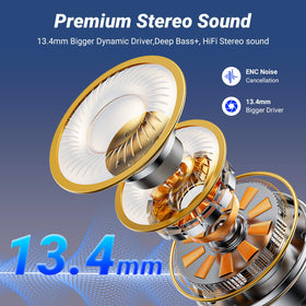 AOVOCE S48 earbuds with four ENC mics for clear calls in busy spaces