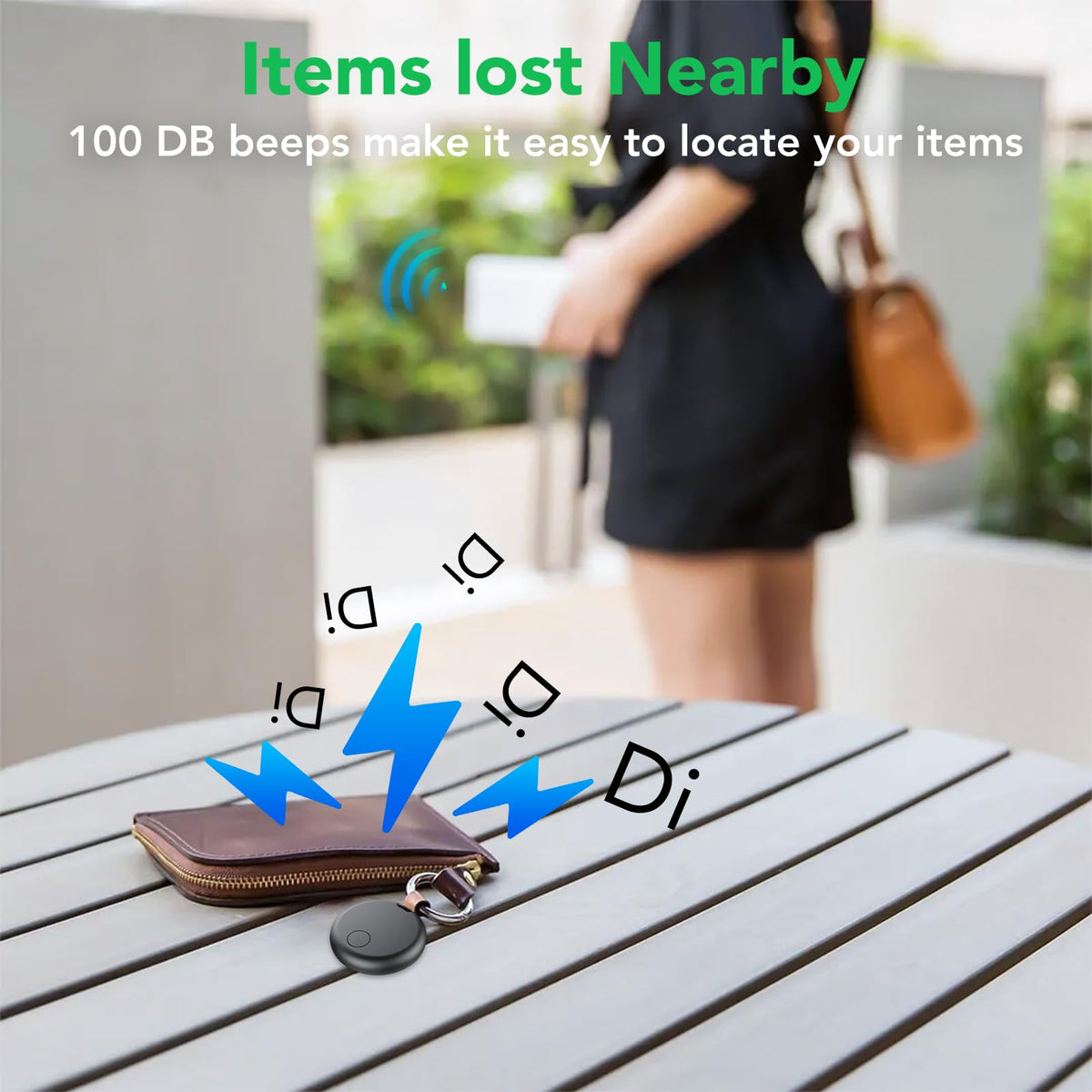 aowoka tracker tucked in suitcase pocket for travel tracking