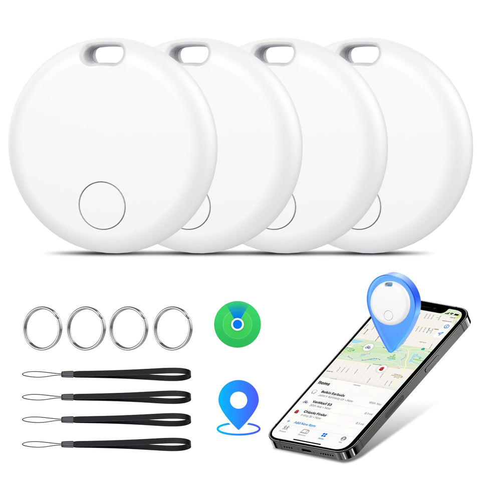 aowoka front packaging showing four slim tracker tags and benefits