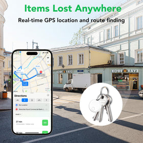 aowoka tag attached to keys demonstrating quick audible finding