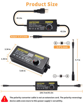 AOYADAISU LED strip power needs met with stable voltage and up to 120W.