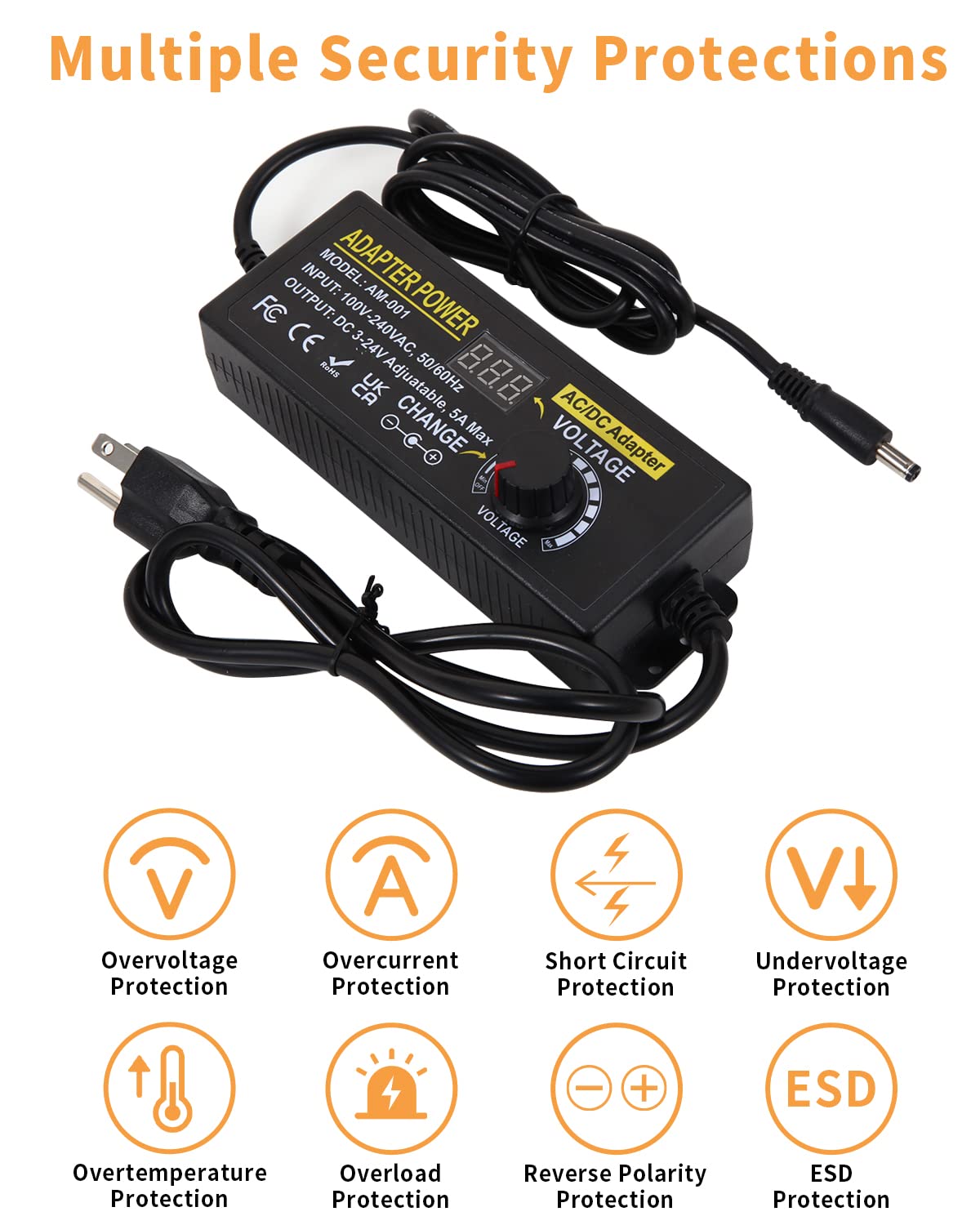 AOYADAISU 14 tips ensure correct polarity and versatile connectivity.