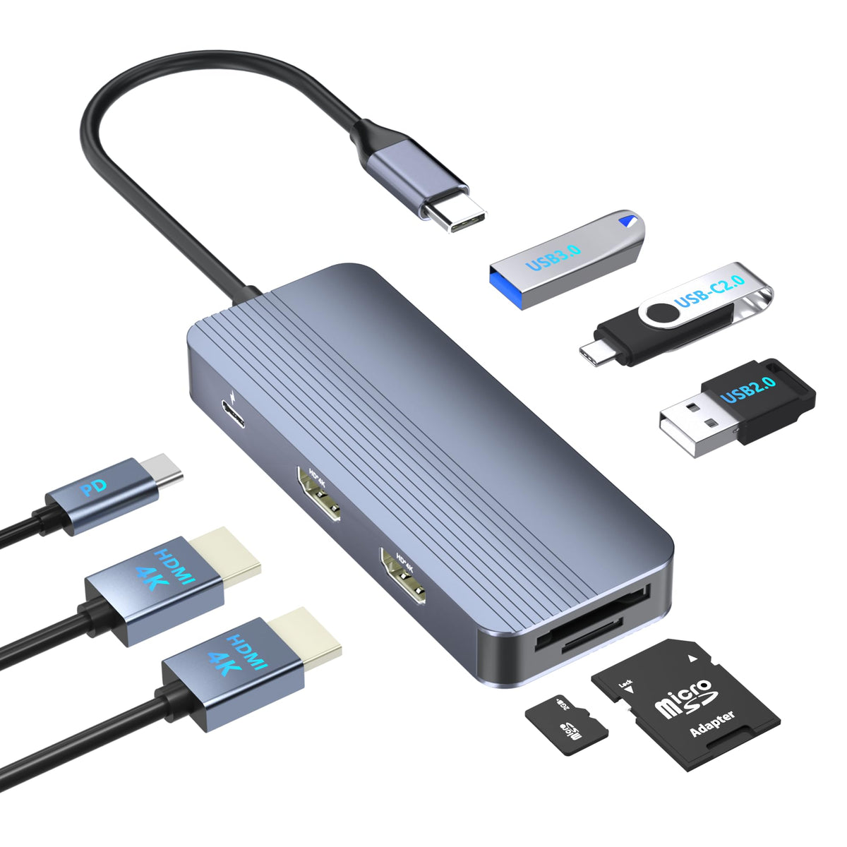 Aoyvsktv docking station with dual-monitor setup enables efficient multitasking.