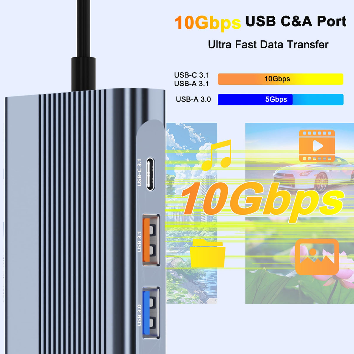 Aoyvsktv USB C Docking Station with SD/TF readers for photographers.