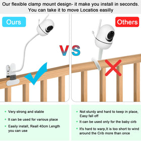 AOZTSUN clip mount holding HelloBaby HB248 with foam-padded clamp to protect furniture