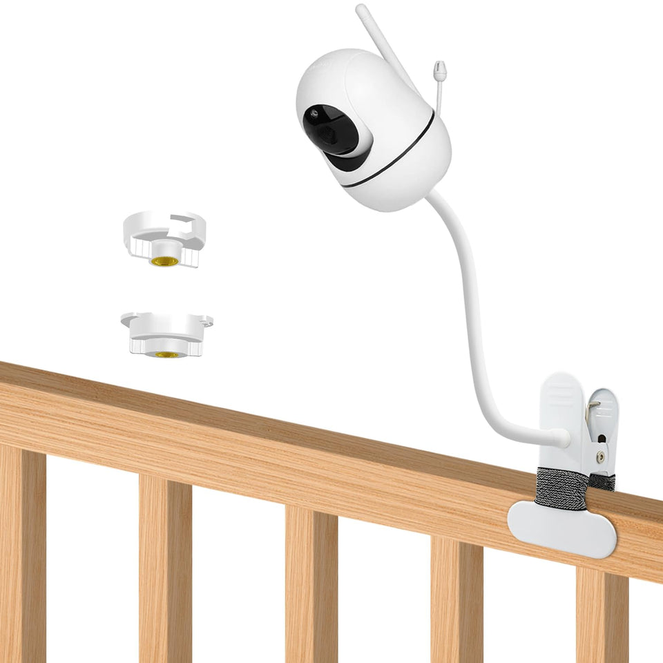 AOZTSUN clip mount securing HelloBaby HB6550 at crib height for hands-free monitoring