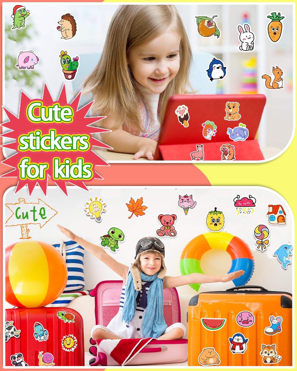 Apakkai vinyl stickers for water bottles, versatile decoration for school gear.
