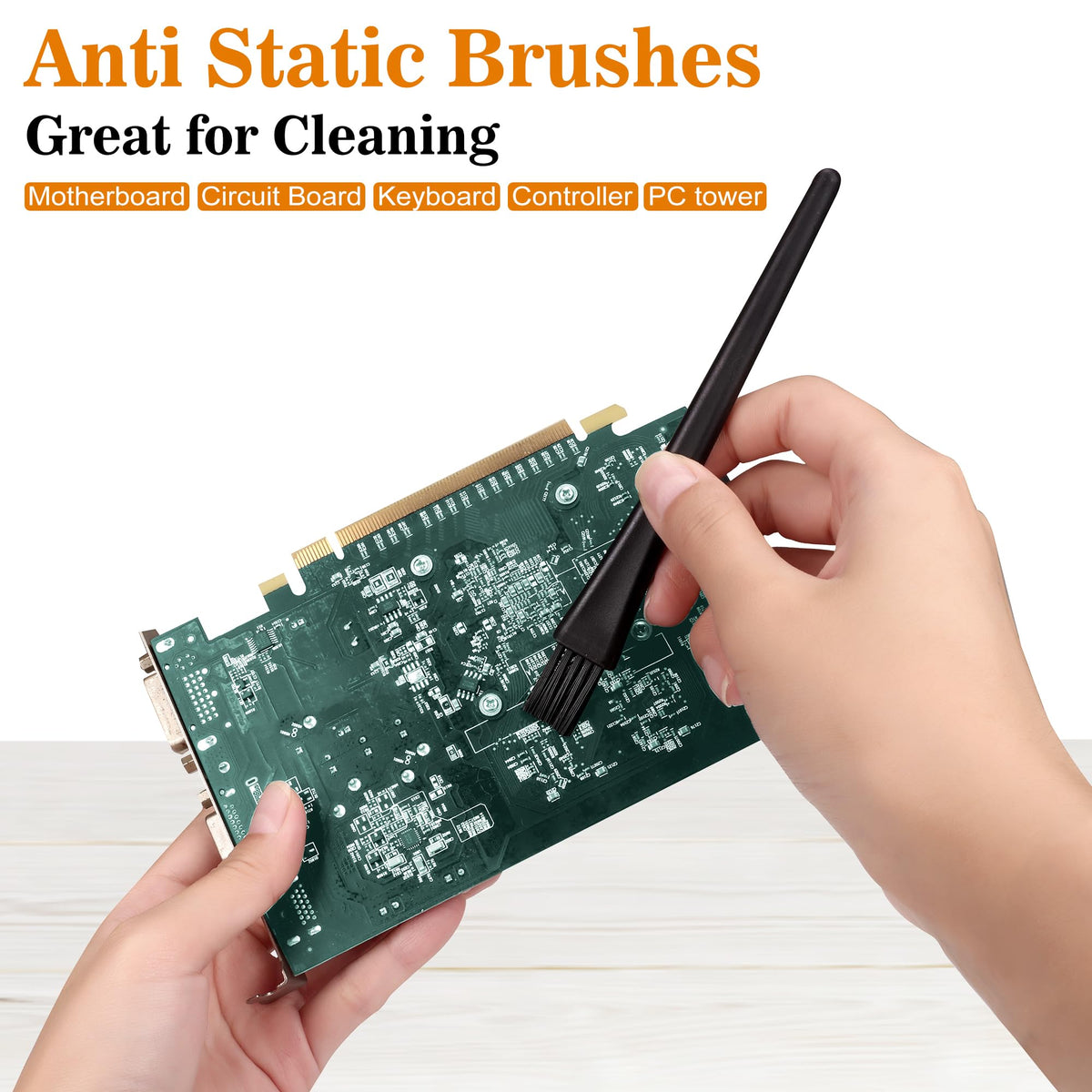 APBFH yellow-bristles brush for quick spot-clean tasks.