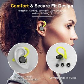 APEKX earbud close-up showing texture and secure grip detail